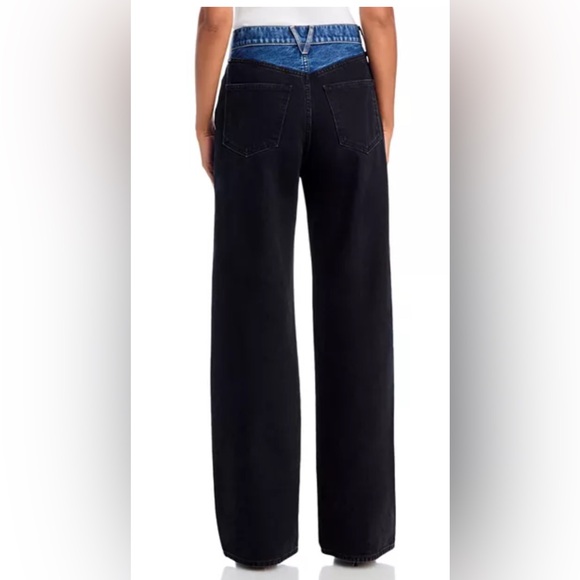 Veronica Beard Jeans Taylor WideLeg High Rise 2 Tone Blue Moon 26 ALTERED TO 24 - Picture 4 of 15